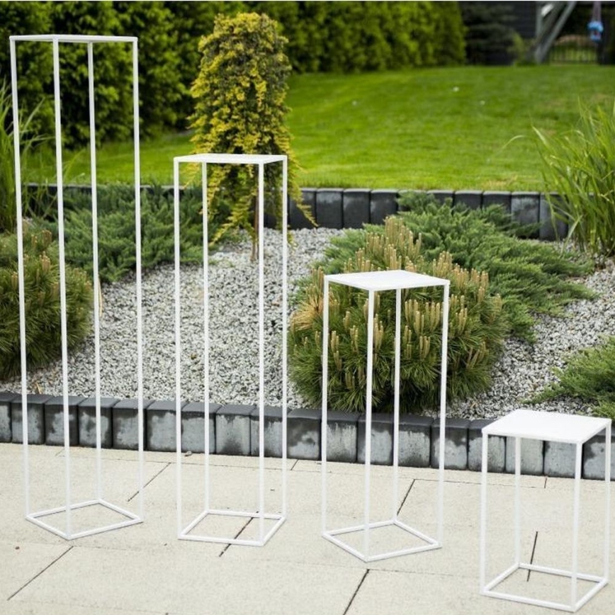 Stojan za cveće 70x24 cm beo