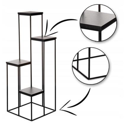 Stojan za cveće KASKADA 110x40 crni