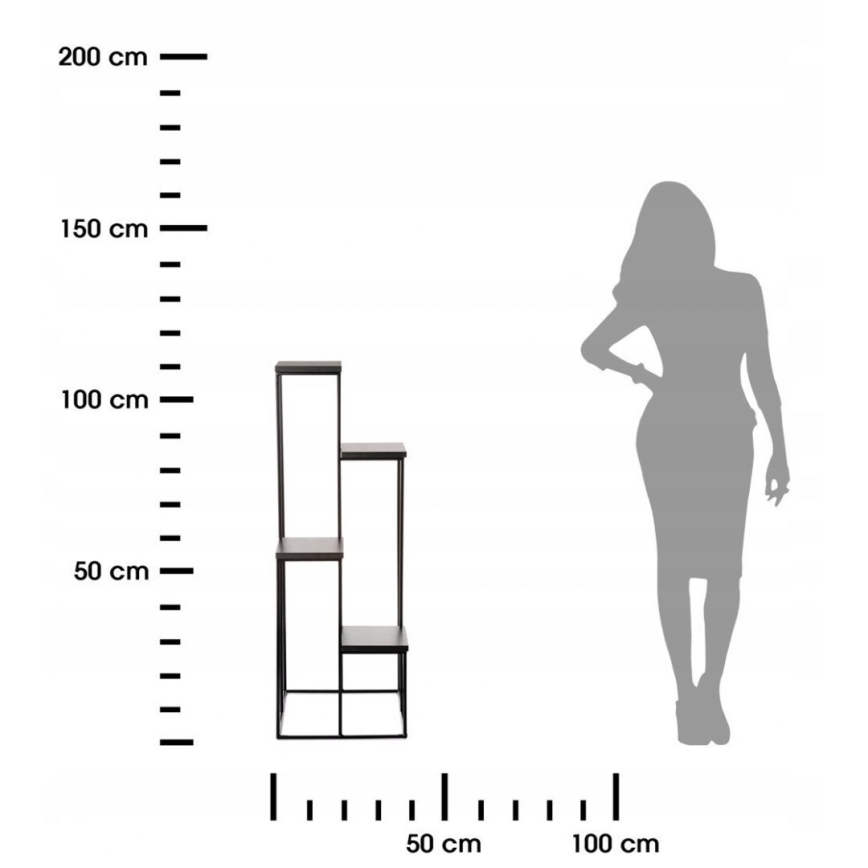 Stojan za cveće KASKADA 110x40 crni