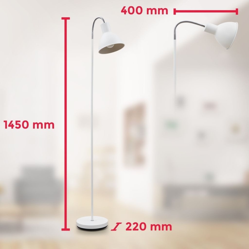Stojeća lampa 1xE27/25W/230V bela