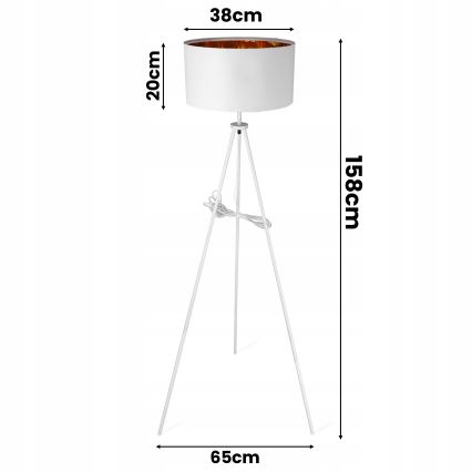 Stojeća lampa 1xE27/40W/230V bela