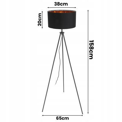Stojeća lampa 1xE27/40W/230V crna