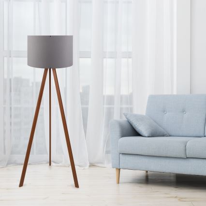 Stojeća lampa AYD 1xE27/60W/230V siva/smeđa