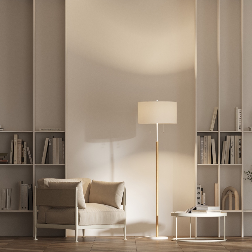 Stojeća lampa FOGO 2xE27/15W/230V bela/bež