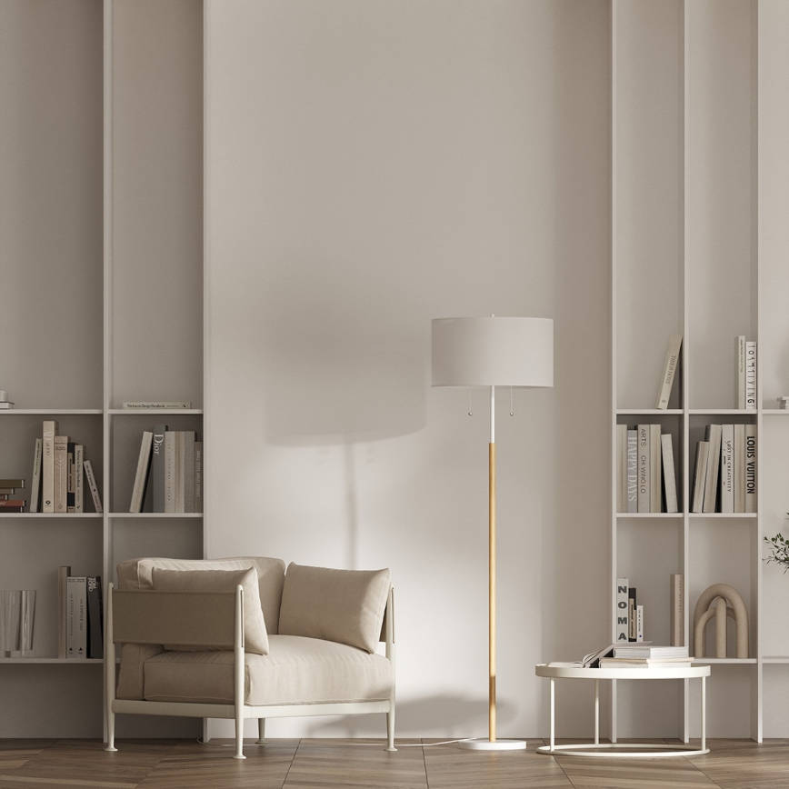 Stojeća lampa FOGO 2xE27/15W/230V bela/bež