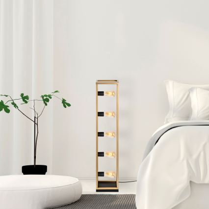 Stojeća lampa KAFES 5xE27/40W/230V zlatna