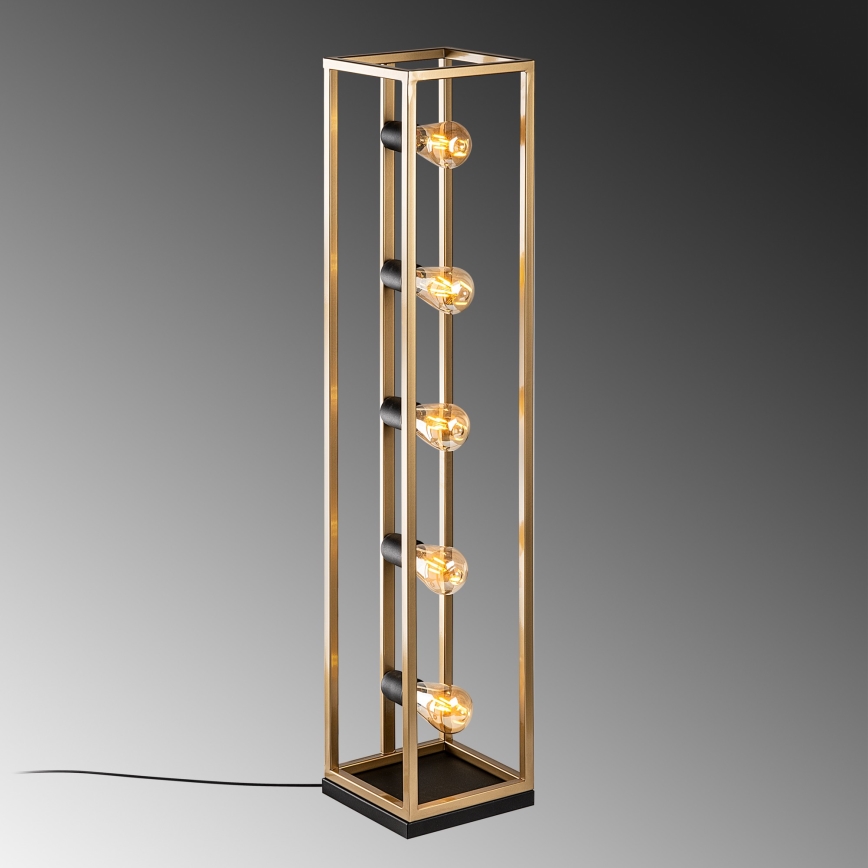 Stojeća lampa KAFES 5xE27/40W/230V zlatna