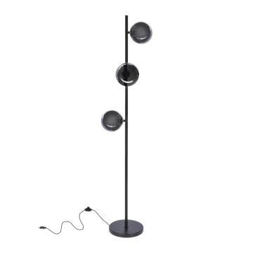 Stojeća lampa KAMA 3xG9/28W/230V crna/zadimljena crna