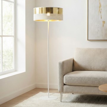 Stojeća lampa LUX 1xE27/15W/230V bela/zlatna