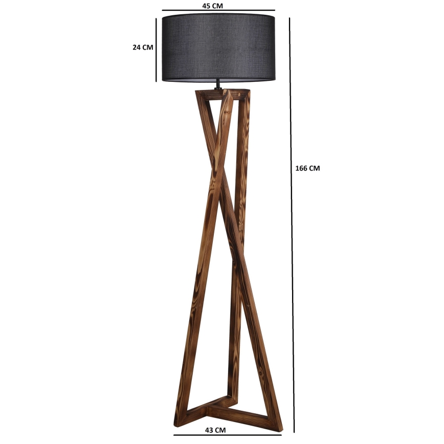 Stojeća lampa MAČKA 1xE27/60W/230V crna/smeđa