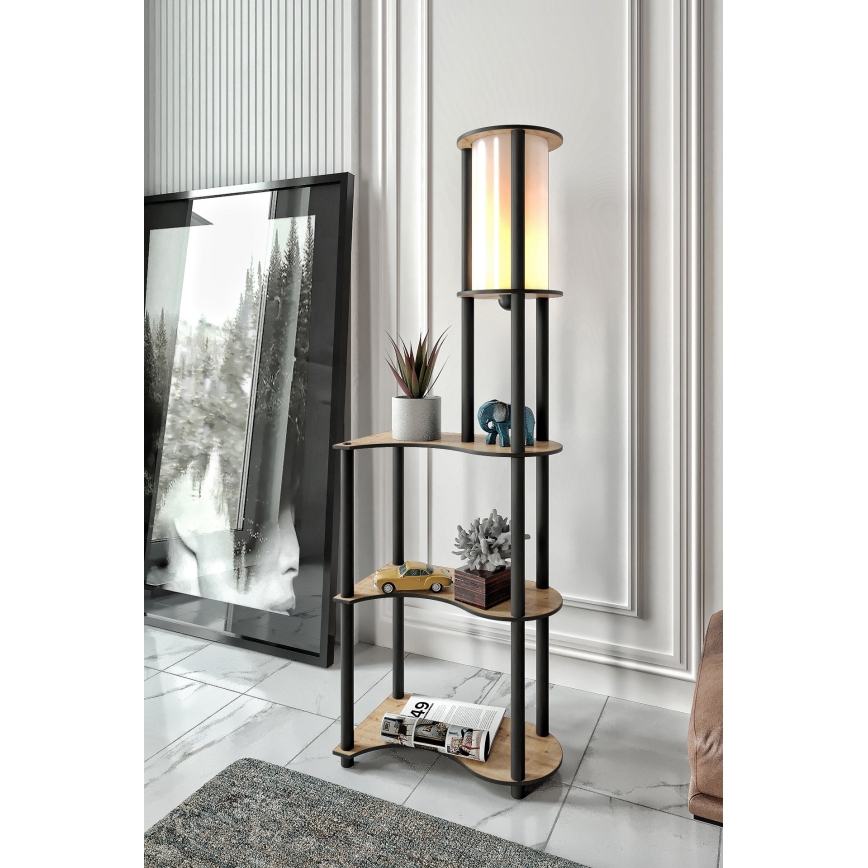Stojeća lampa sa policama NOTO 1xE27/40W/230V bež/crna