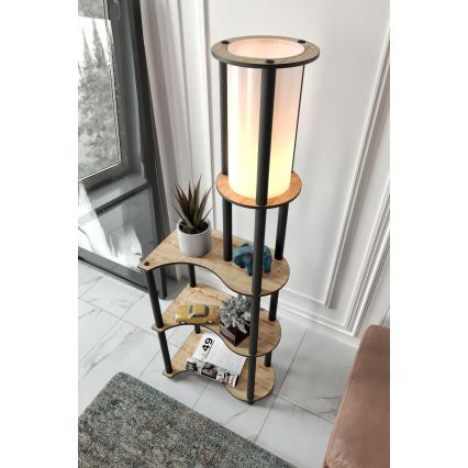 Stojeća lampa sa policama NOTO 1xE27/40W/230V bež/crna