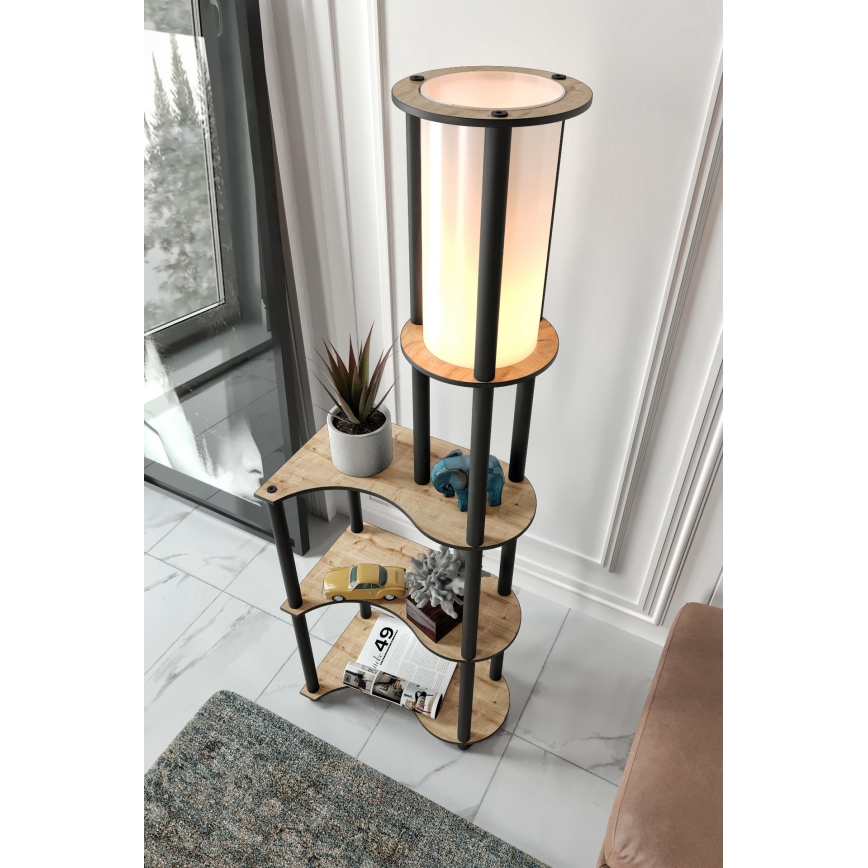 Stojeća lampa sa policama NOTO 1xE27/40W/230V bež/crna