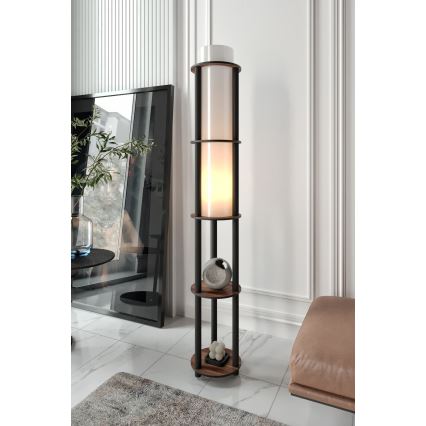 Stojeća lampa sa policama NOTO 1xE27/40W/230V braon/crna
