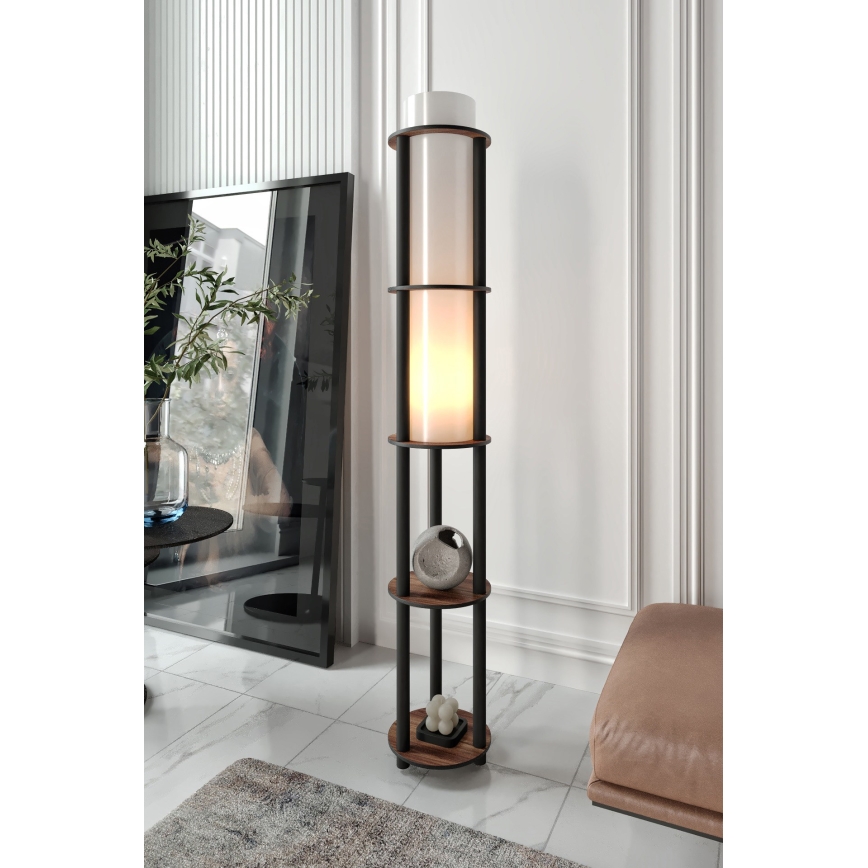 Stojeća lampa sa policama NOTO 1xE27/40W/230V braon/crna
