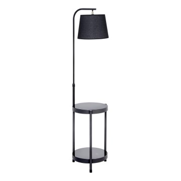 Stojeća lampa sa stolićem 1xE27/60W/230V USB crna