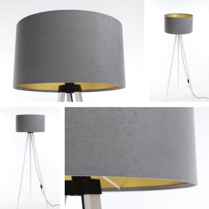 Stojeća lampa STANDART 1xE27/60W/230V siva/bela