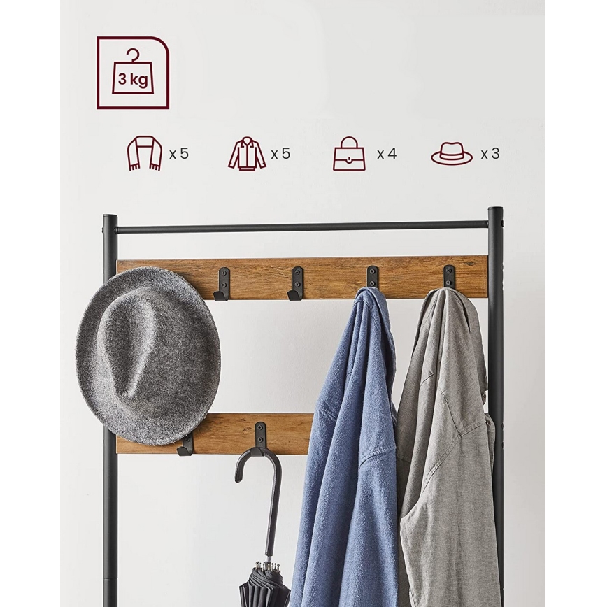 Stojeći čiviluk NAVOR braon/crna