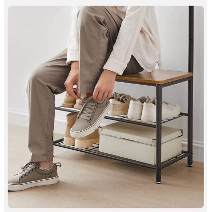 Stojeći čiviluk NAVOR braon/crna