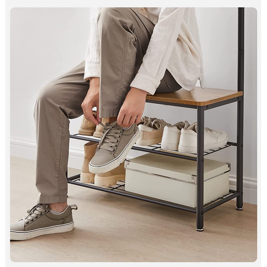 Stojeći čiviluk NAVOR braon/crna