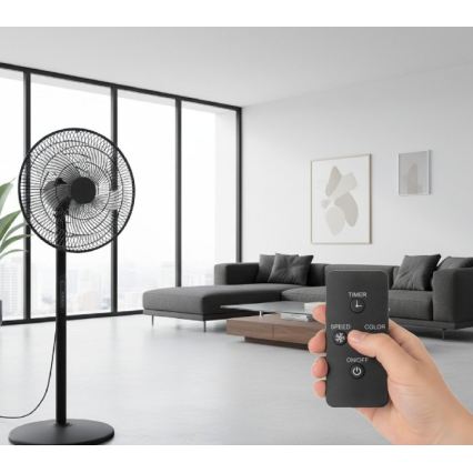 Stojeći ventilator VIENTO-R 40W/230V, crni, sa daljinskim upravljačem