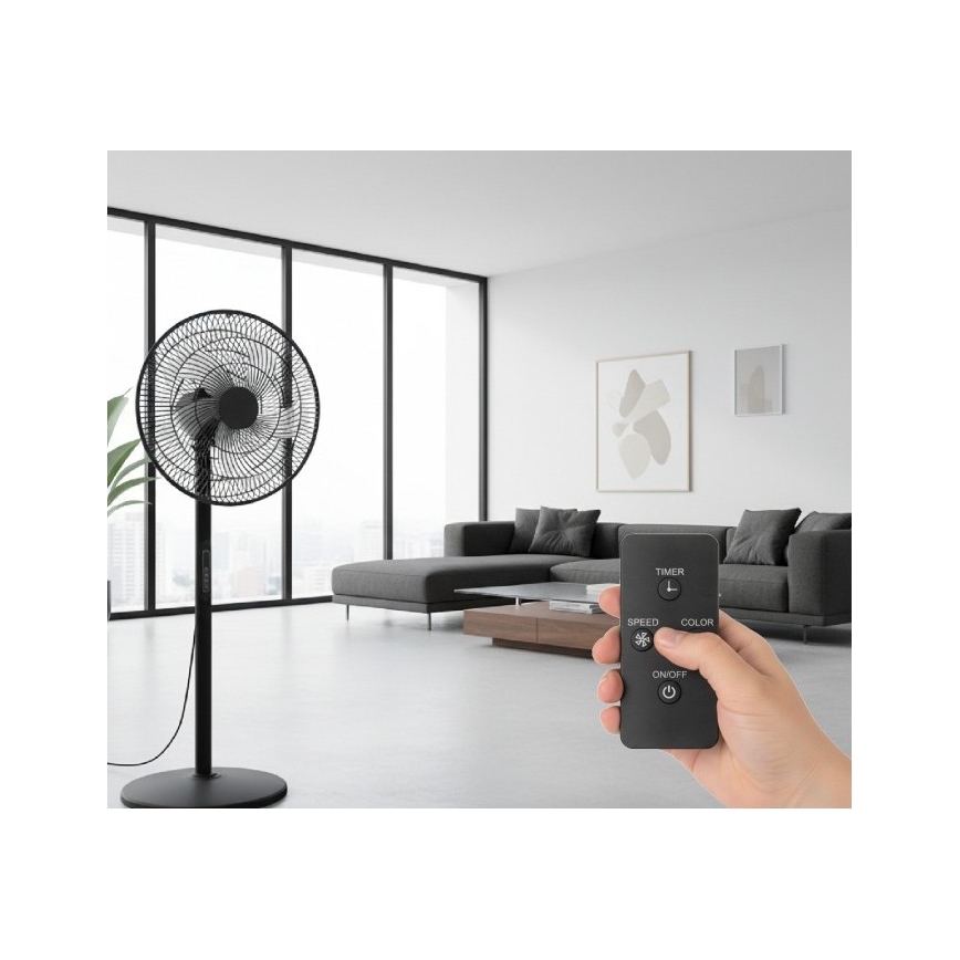 Stojeći ventilator VIENTO-R 40W/230V, crni, sa daljinskim upravljačem