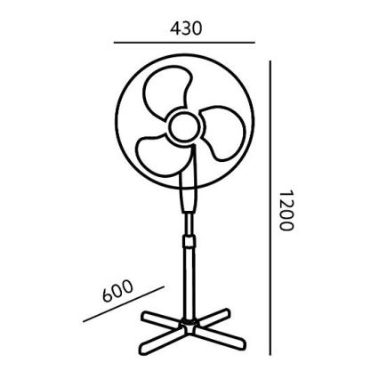 Stojni ventilator VIENTO 45W/230V beo