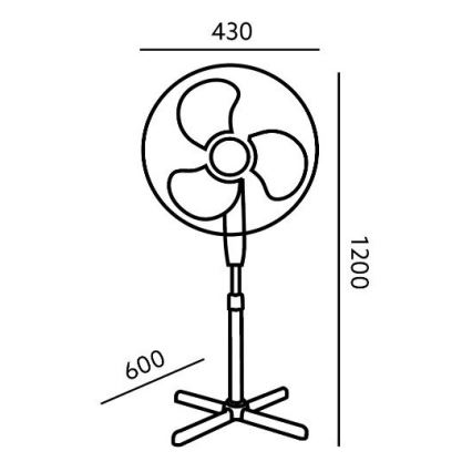Stojni ventilator VIENTO 45W/230V crni