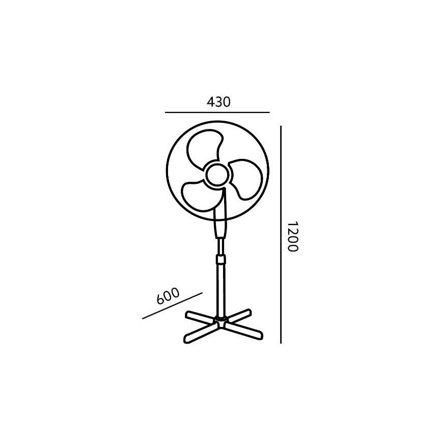 Stojni ventilator VIENTO 45W/230V crni