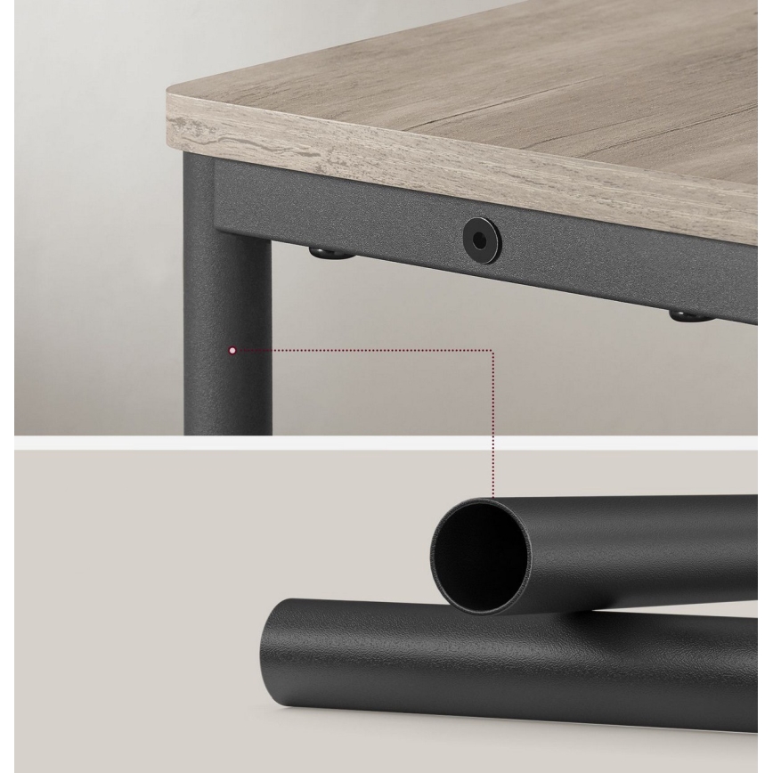 Stolić sa ugrađenom utičnicom i USB priključcima ROD braon/crna