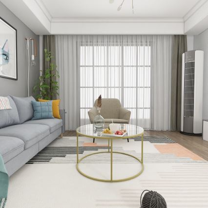 Stolić za kafu BERLIN 80x45 cm zlatna/prozirna