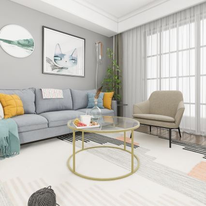 Stolić za kafu BERLIN 80x45 cm zlatna/prozirna