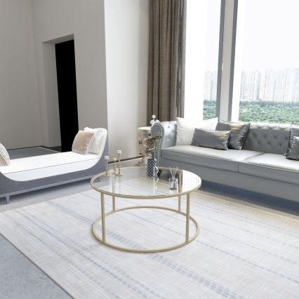 Stolić za kafu BERLIN 80x45 cm zlatna/prozirna