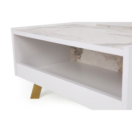 Stolić za kafu FRIDA 63x90 cm beli/zlatni