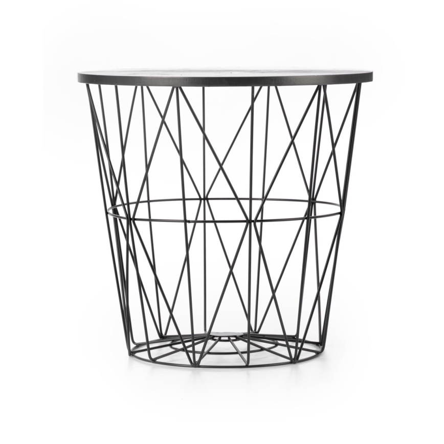 Stolić za kafu HARISSA 41x42 cm crna/crni dekor mermera