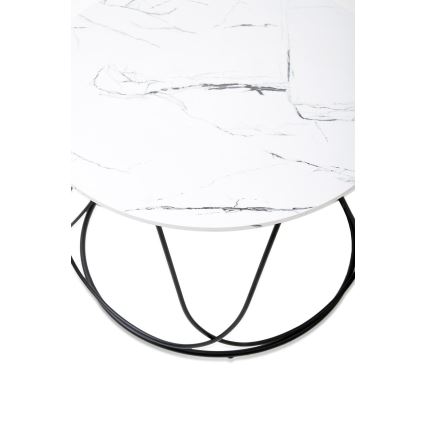 Stolić za kafu NUBIRA 41x60 cm crna/dekor mermera