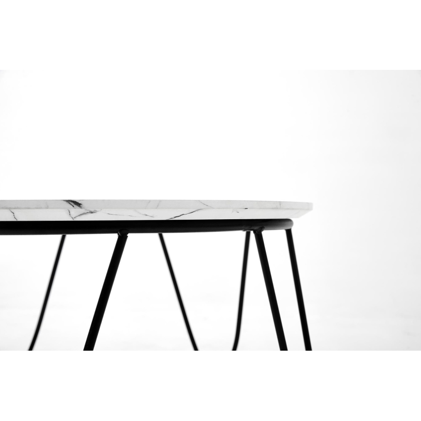 Stolić za kafu NUBIRA 41x60 cm crna/dekor mermera