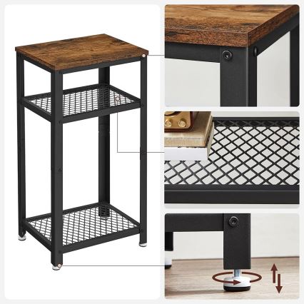 Stolić za odlaganje ELDUR braon/crna