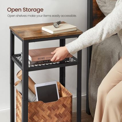 Stolić za odlaganje ELDUR braon/crna