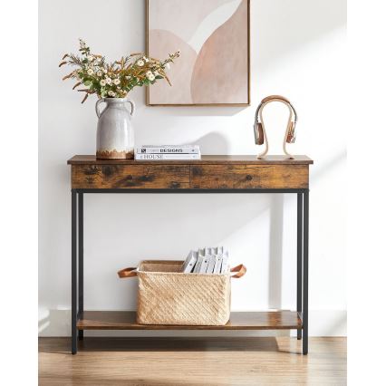 Stolić za odlaganje LUVOR, braon/crna