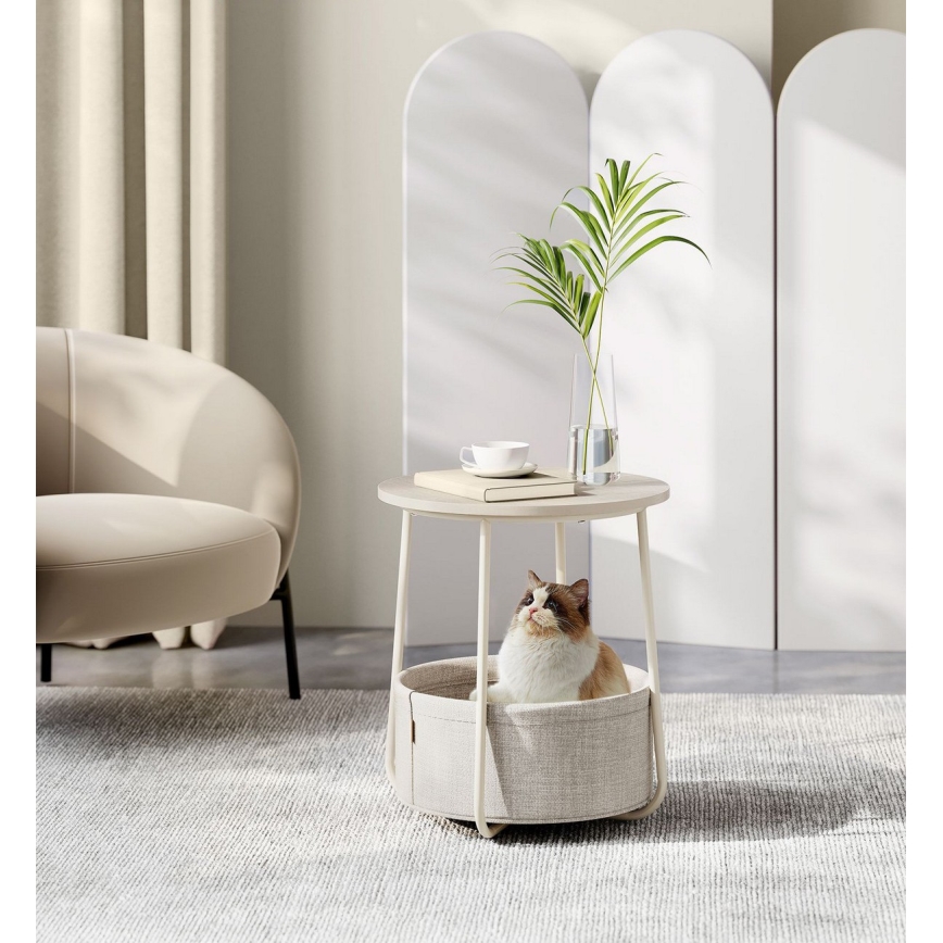 Stolić za odlaganje NOIRA krem/bela