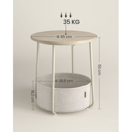 Stolić za odlaganje NOIRA krem/bela