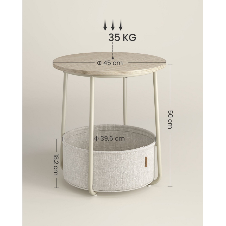 Stolić za odlaganje NOIRA krem/bela