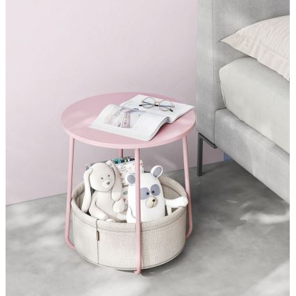 Stolić za odlaganje NOIRA ružičasta/bela