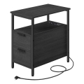 Stolić za odlaganje sa ugrađenim utičnicama i USB portovima ROD, crn