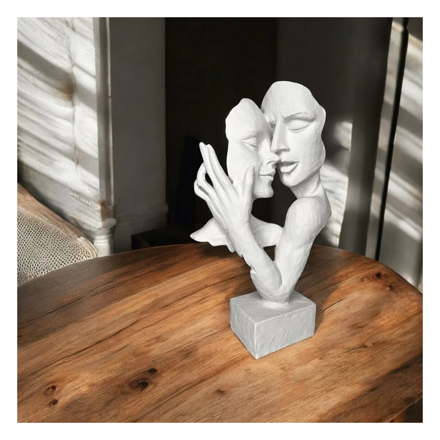 Stona dekoracija 29x9x17 cm, izrađena od smole, bela
