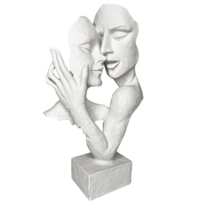Stona dekoracija 29x9x17 cm, izrađena od smole, bela