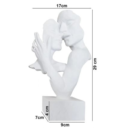 Stona dekoracija 29x9x17 cm, izrađena od smole, bela