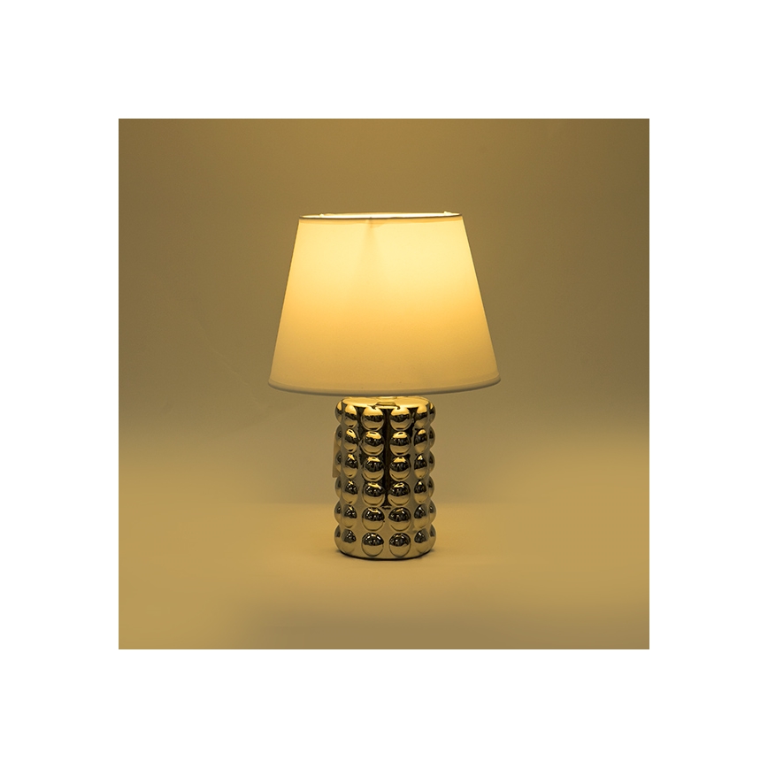 Stona lampa 1xE14/40W/230V bela/sjajni hrom