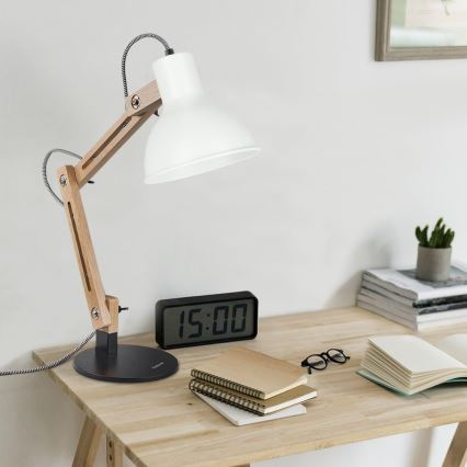 Stona lampa 1xE27/40W/230V bela/crna